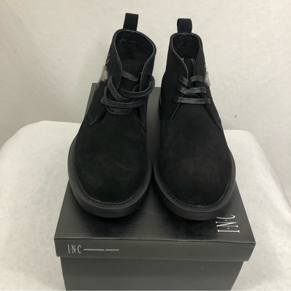 NEW INC International Concepts Mens Darius Patch Chukkas Boots, Size 11, Black - Picture 3 of 7